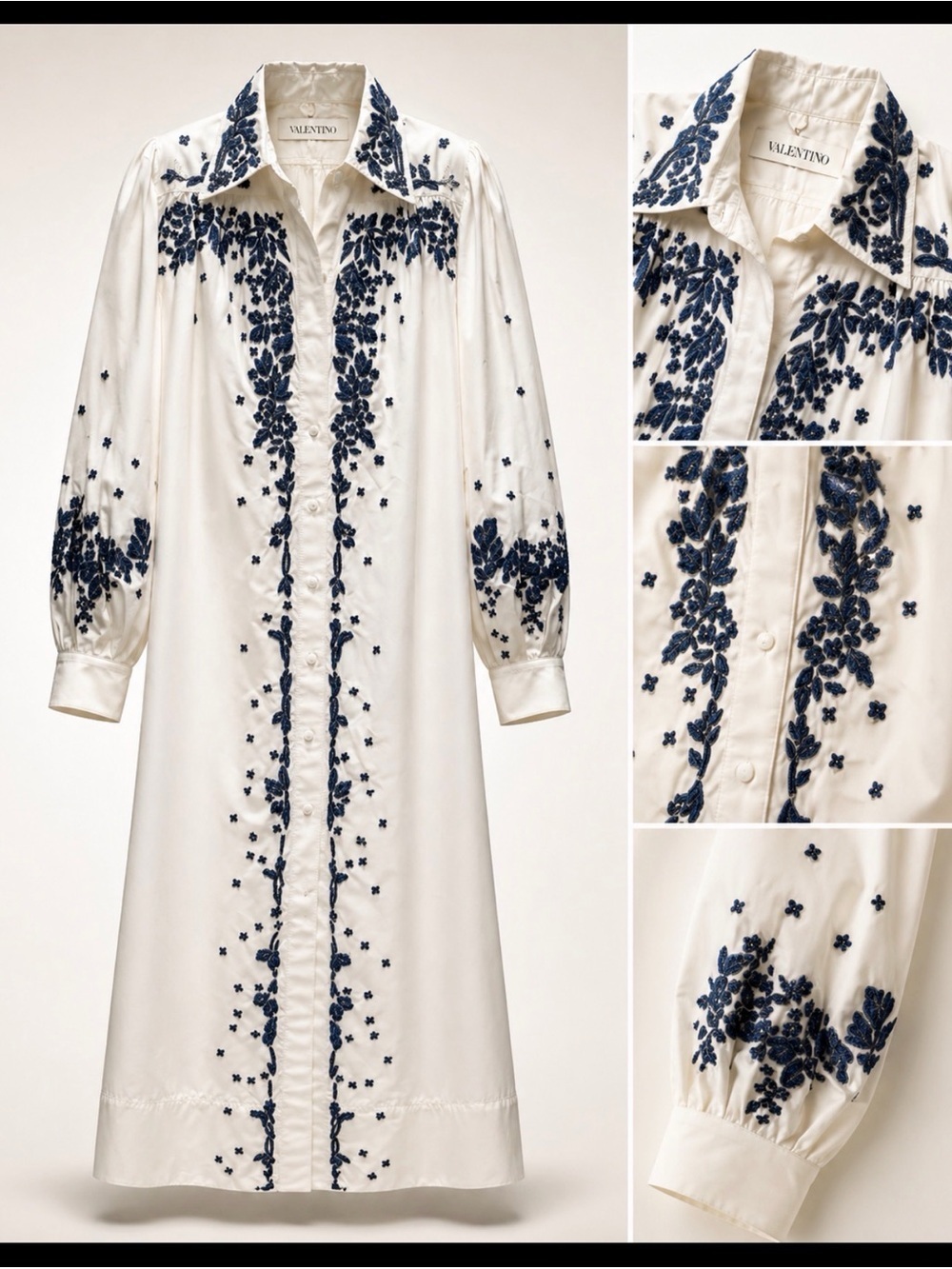 Valentino Garavani embroidered compact poplin dress sz 40 - Picture 2 of 9